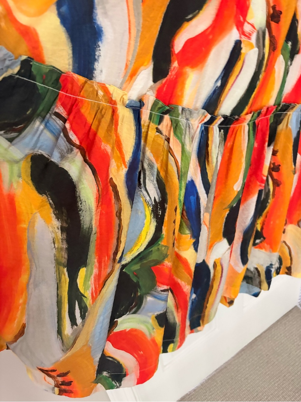 Anthropologie Maeve Abstract Print Midi Dress - Vibrant Brushstroke Design Sz L - Picture 7 of 7